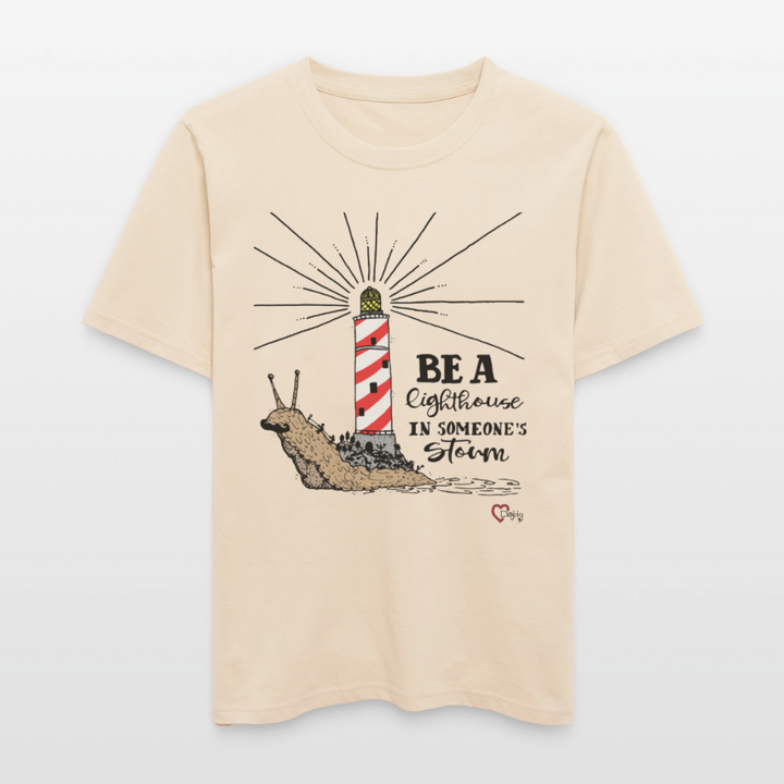 Be a Lighthouse Snegl - Unisex T-shirt - råhvid