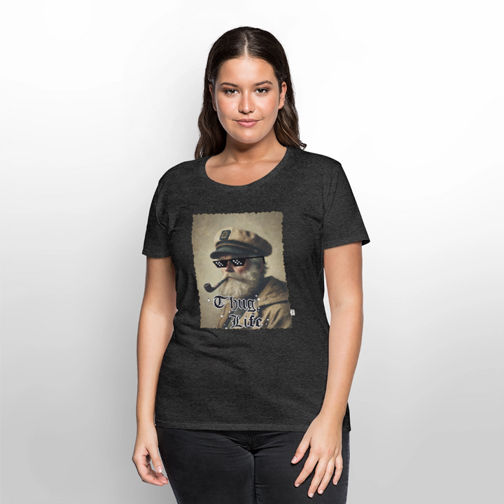 Leif Lurendrejer - Premium Dame T-shirt - antracit meleret