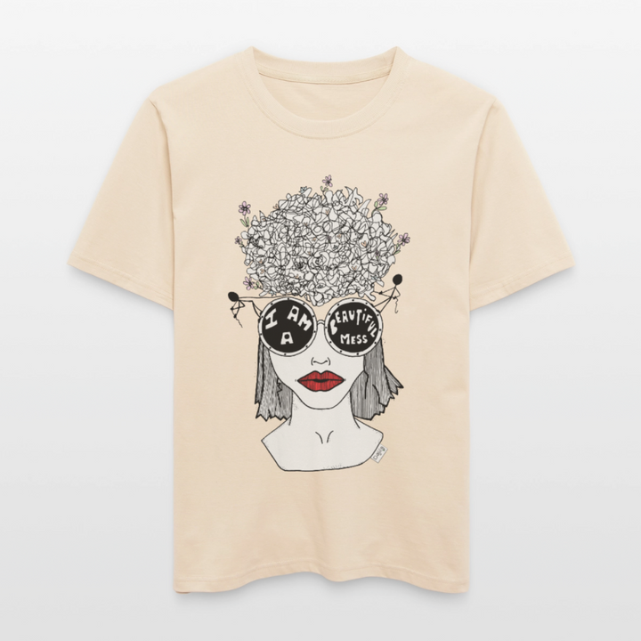 ADHD Beautiful Mess Unisex T-shirt - råhvid