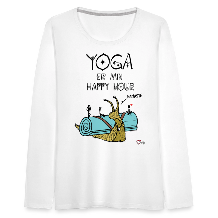 Yoga er min Happy Hour - Dame Langærmet Trøje - hvid