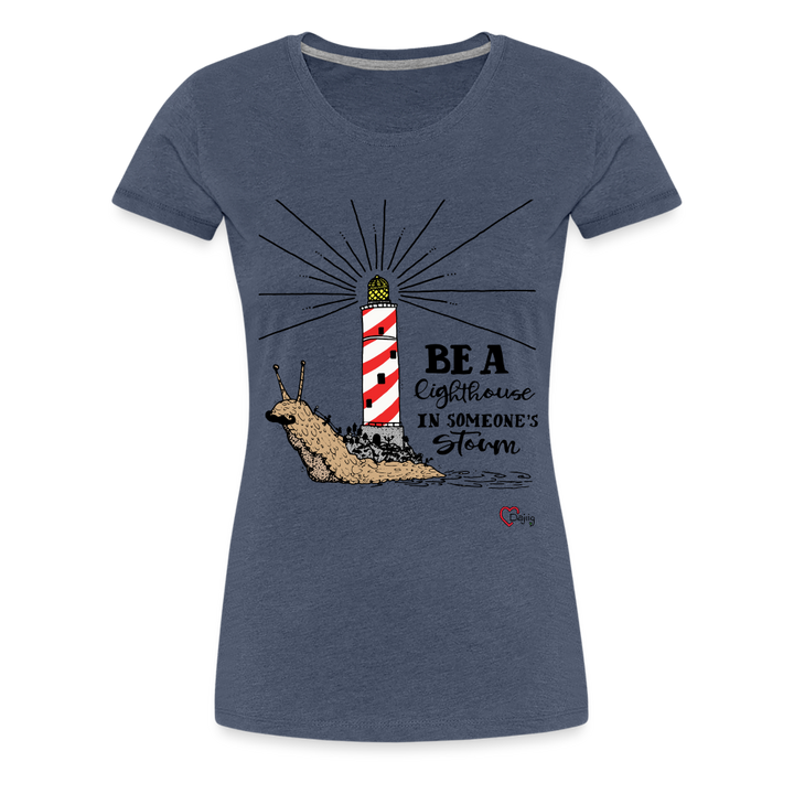 Be a Lighthouse Snegl - Eksklusiv Dame T-shirt - blåmeleret