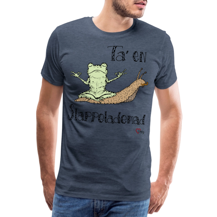 Ta' en Slappelademad Snegl - Eksklusiv Herre T-shirt - blåmeleret