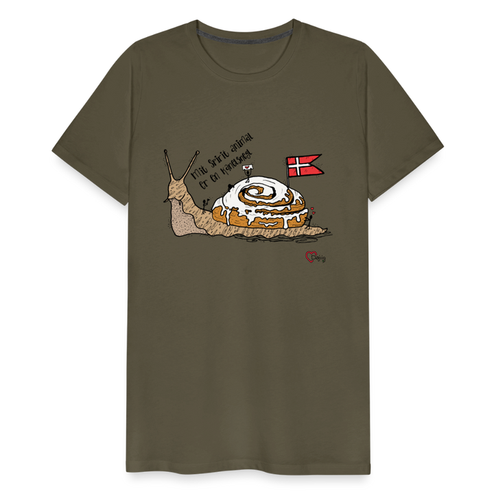 Spirit Animal Kanelsnegl - Eksklusiv Herre T-shirt - kaki