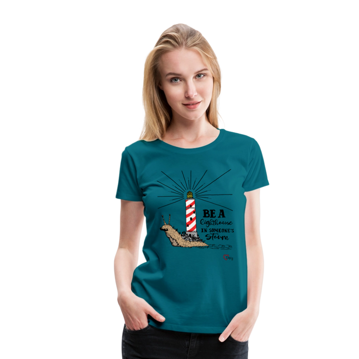 Be a Lighthouse Snegl - Eksklusiv Dame T-shirt - divablå