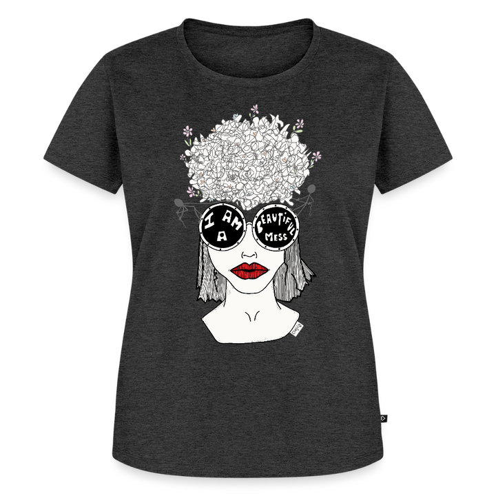 (Ikke aktiv, mørk) ADHD Beautiful Mess Dame T-shirt - antracit meleret