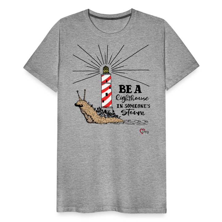 Be a Lighthouse Snegl - Eksklusiv Herre T-shirt - grå meleret