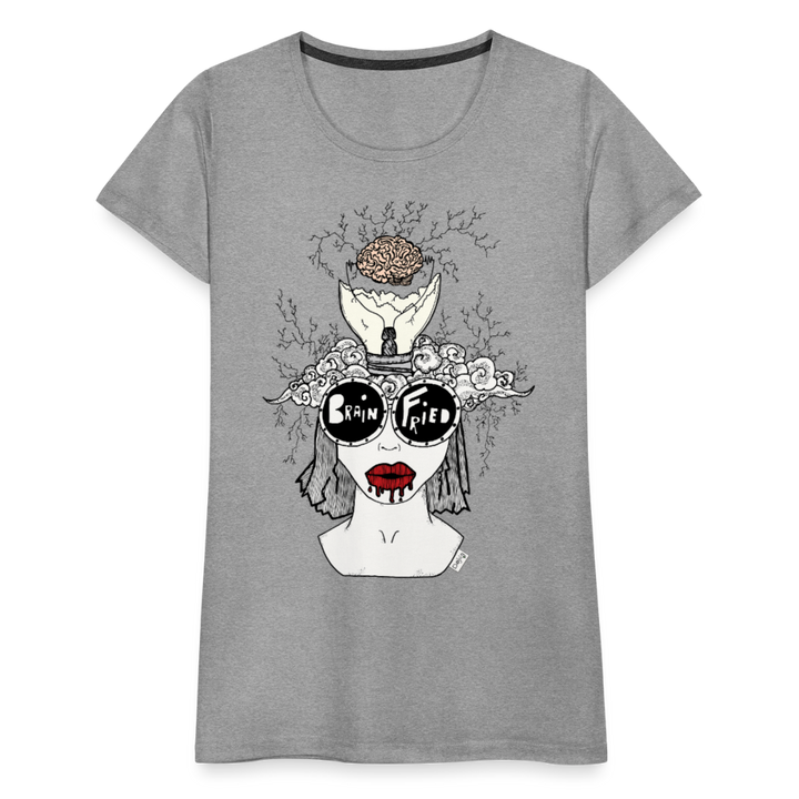 ADHD Brain Fried Dame T-shirt - grå meleret