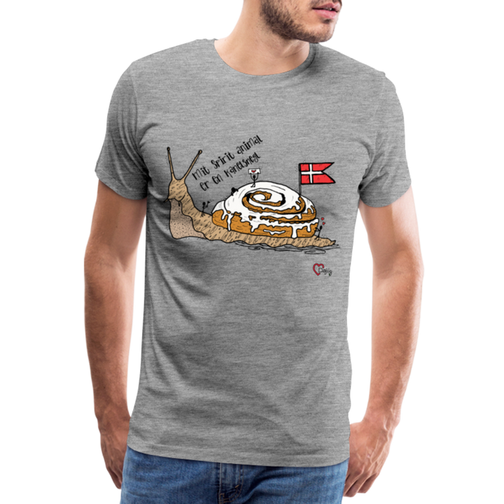 Spirit Animal Kanelsnegl - Eksklusiv Herre T-shirt - grå meleret