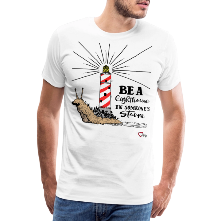 Be a Lighthouse Snegl - Eksklusiv Herre T-shirt - hvid