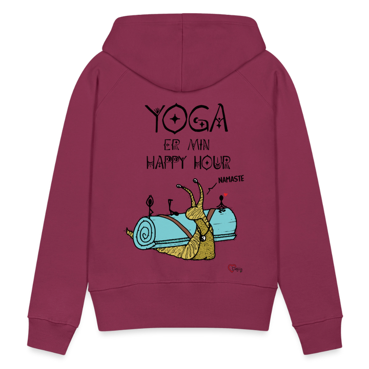 Yoga er min Happy Hour - Dame Hættetrøje - bordeaux