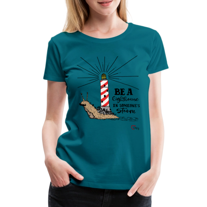 Be a Lighthouse Snegl - Eksklusiv Dame T-shirt - divablå