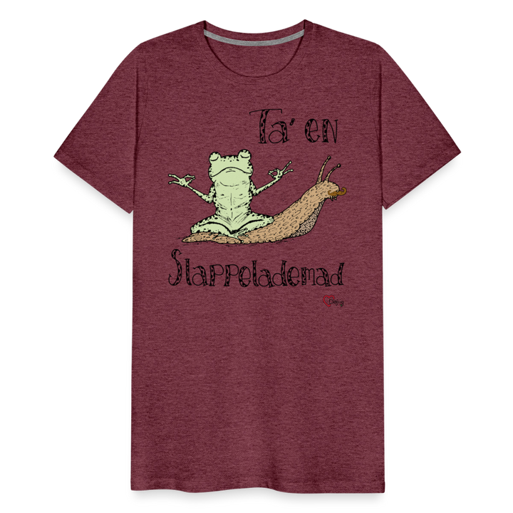 Ta' en Slappelademad Snegl - Eksklusiv Herre T-shirt - bordeaux meleret