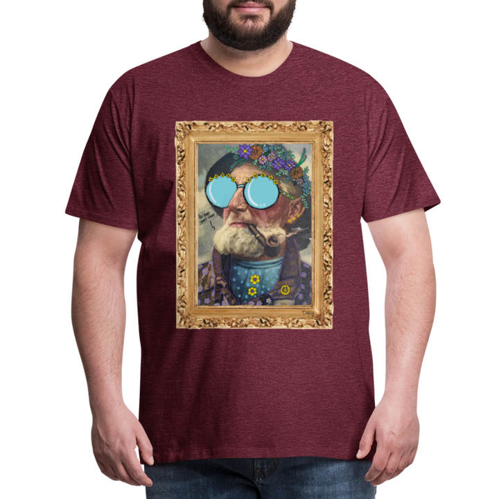 Hippie Hans - Premium Herre T-shirt - bordeaux meleret