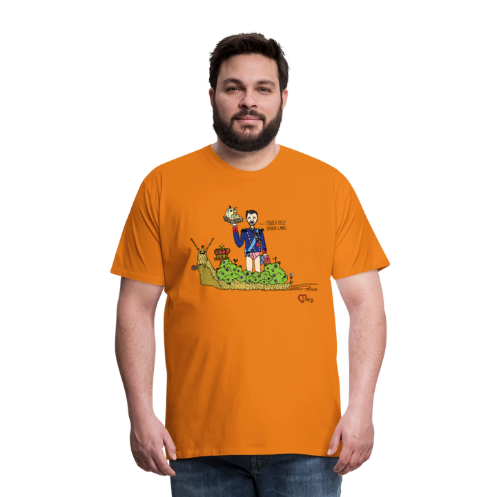 Konge Snegl - Eksklusiv Herre T-shirt - orange