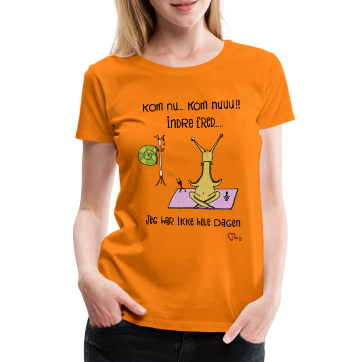 Indre Fred Snegl - Eksklusiv Dame T-shirt - orange