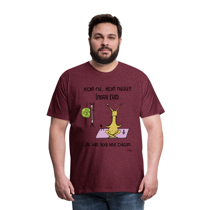 Indre Fred Snegl - Eksklusiv Herre T-shirt - bordeaux meleret