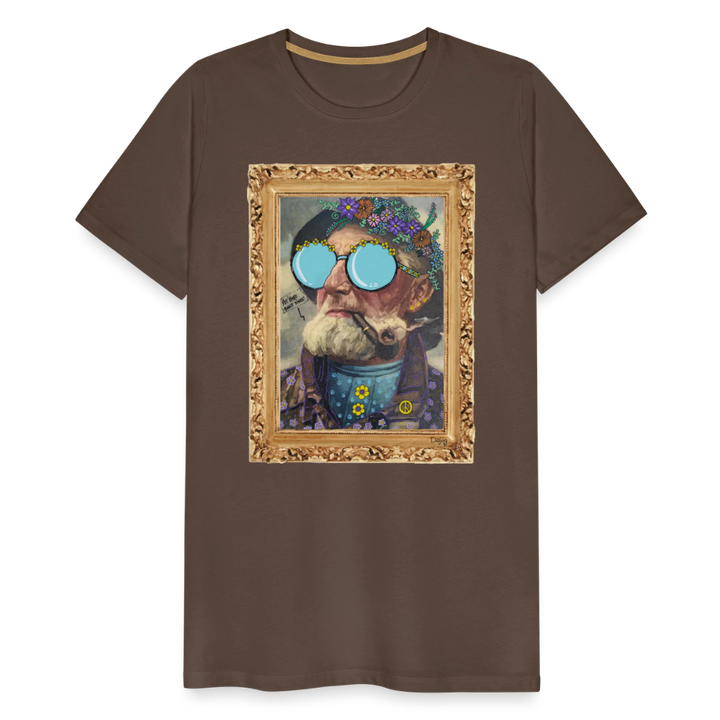 Hippie Hans - Premium Herre T-shirt - gråbrun