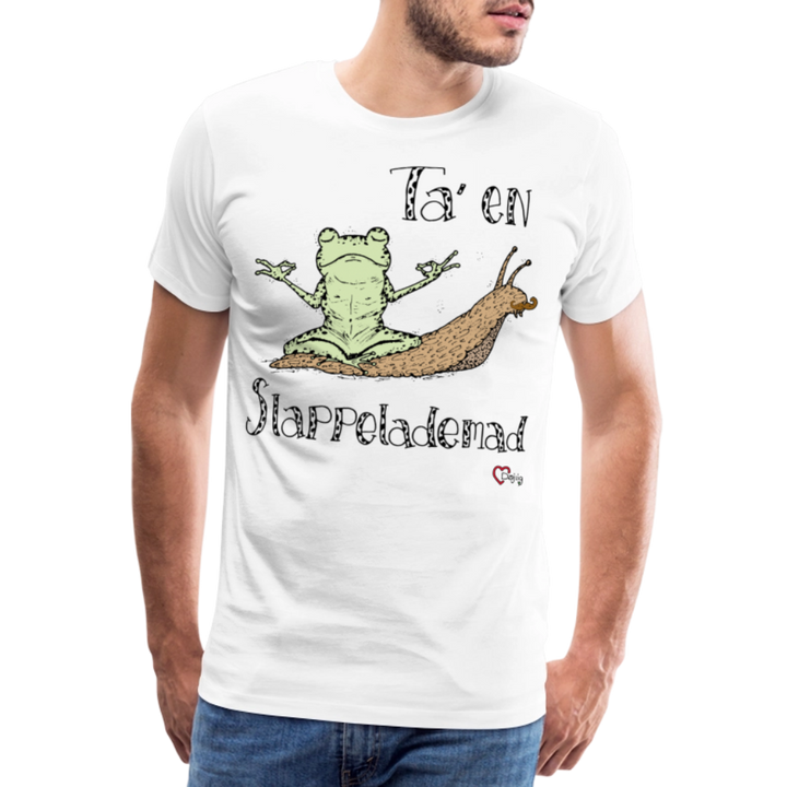 Ta' en Slappelademad Snegl - Eksklusiv Herre T-shirt - hvid