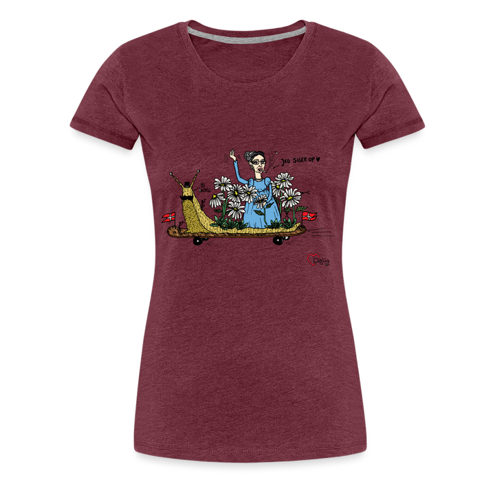 Daisy Me Rollin' Snegl - Eksklusiv Dame T-shirt - bordeaux meleret