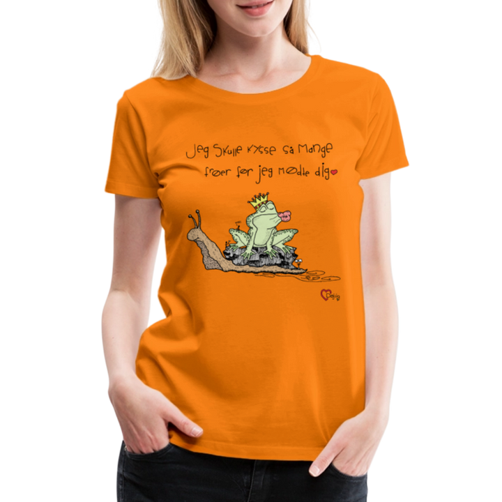 Kysse Frø Snegl - Eksklusiv Dame T-shirt - orange