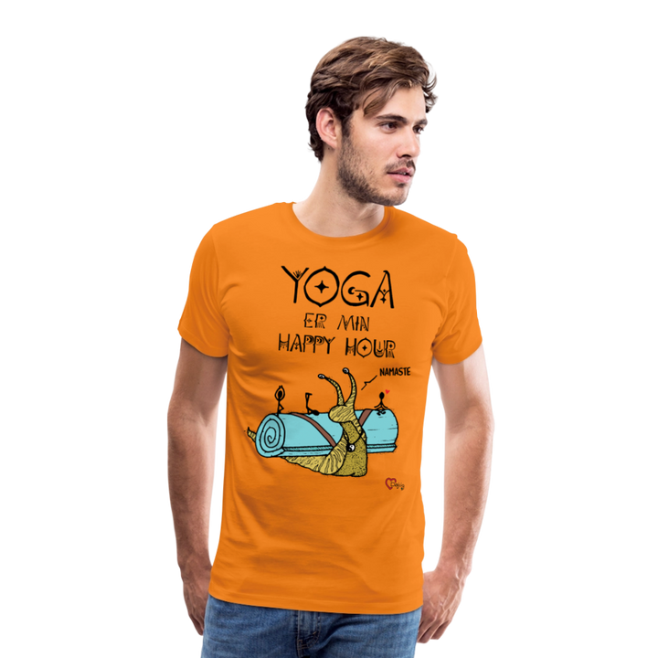 Yoga er min Happy Hour - Eksklusiv Herre T-shirt - orange