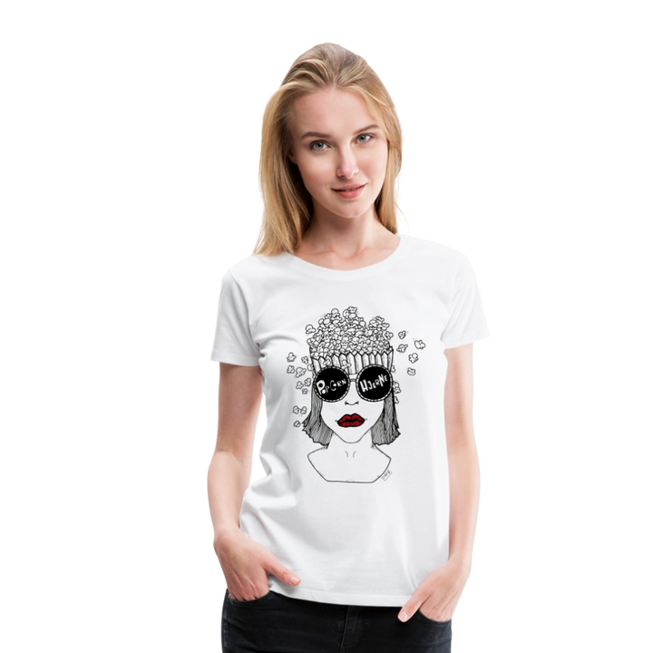 ADHD Popcorn Hjerne Dame T-shirt - hvid