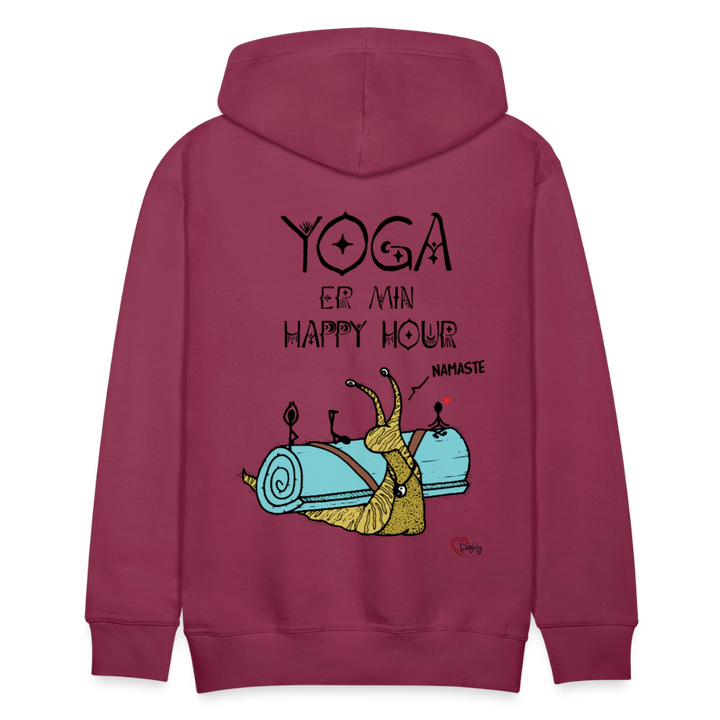 Yoga er min Happy Hour - Herre Hættetrøje - bordeaux