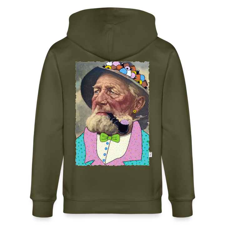 Krymmel Kaj - Kraftig Unisex Hættetrøje m. lynlås - khaki