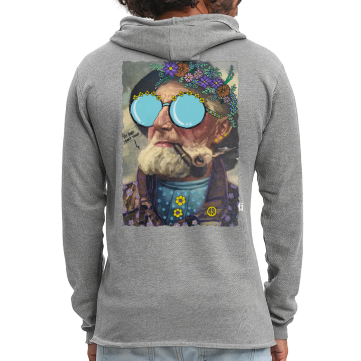 Hippie Hans - Let Unisex Hættetrøje - grå meleret