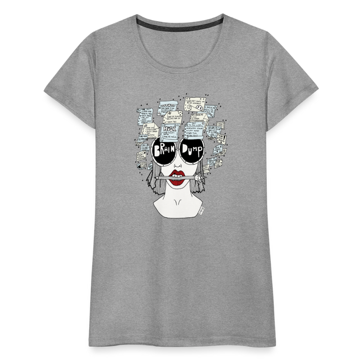 ADHD Brain Dump Dame T-shirt - grå meleret