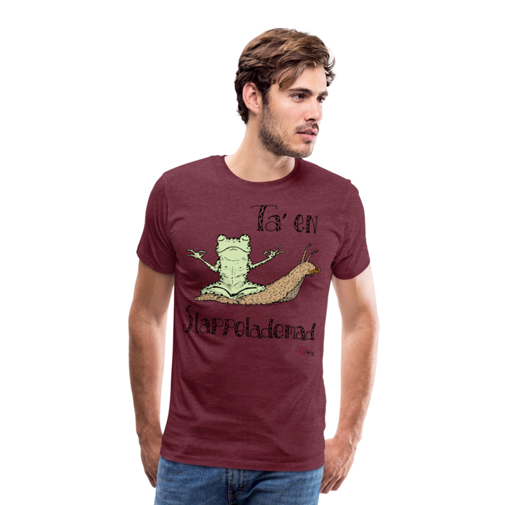 Ta' en Slappelademad Snegl - Eksklusiv Herre T-shirt - bordeaux meleret