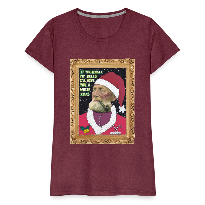 Klaus Santa - Premuim Dame T-shirt - bordeaux meleret