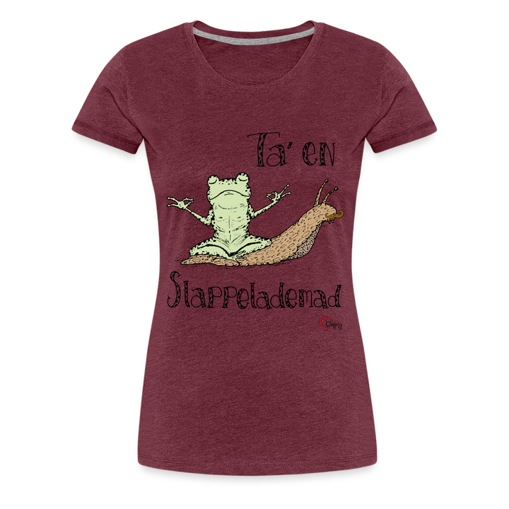 Ta' en Slappelademad Snegl - Eksklusiv Dame T-shirt - bordeaux meleret