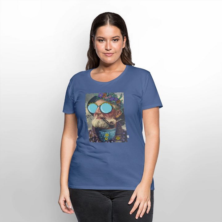 Hippie Hans - Premium Dame T-shirt - dueblå