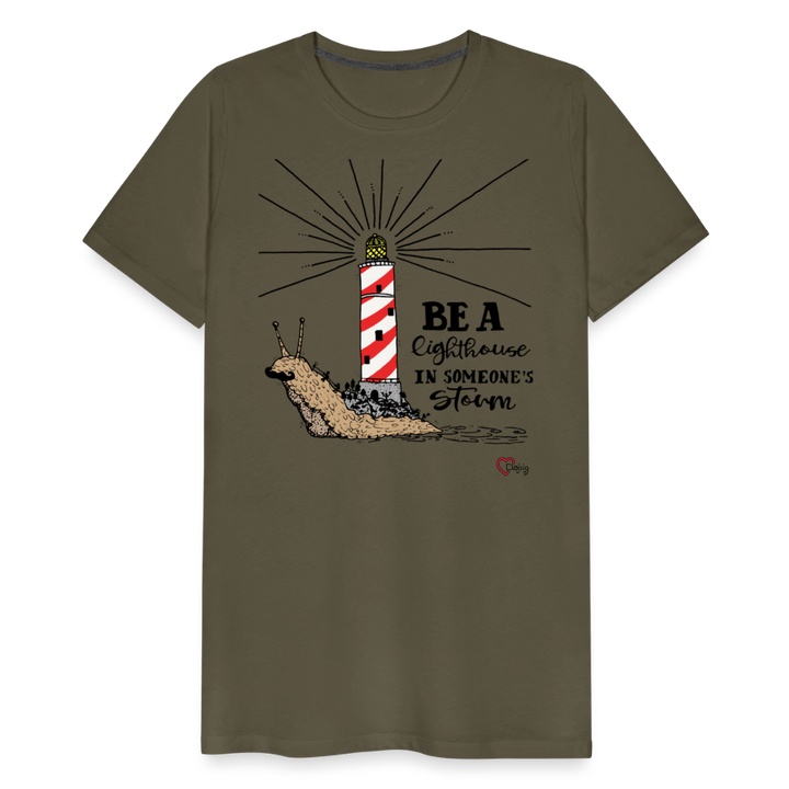 Be a Lighthouse Snegl - Eksklusiv Herre T-shirt - kaki