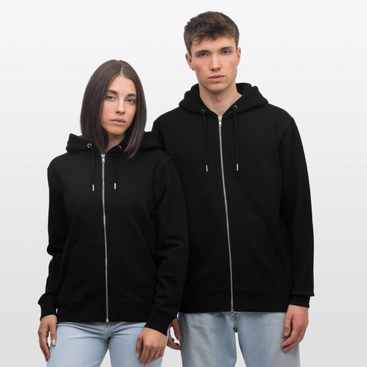Poul Sømand - Kraftig Unisex Hættetrøje m. lynlås - sort