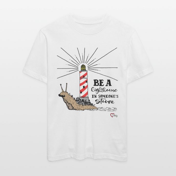 Be a Lighthouse Snegl - Unisex T-shirt - hvid