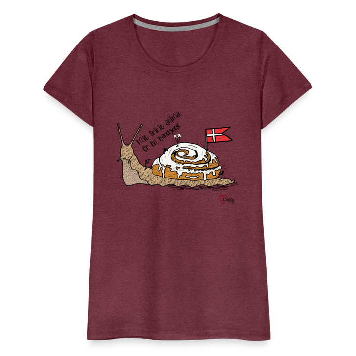 Spirit Animal Kanelsnegl - Eksklusiv Dame T-shirt - bordeaux meleret