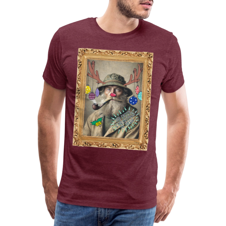 Rudolf Hjort - Premium Herre T-shirt - bordeaux meleret