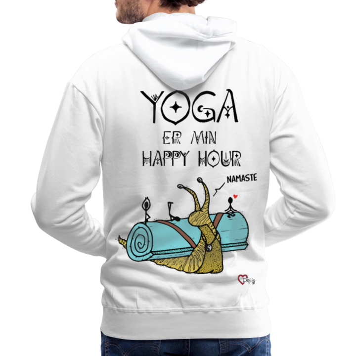 Yoga er min Happy Hour - Herre Hættetrøje - hvid