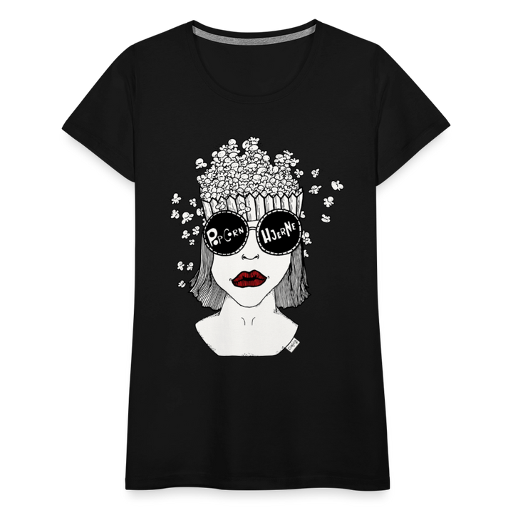 ADHD Popcorn Hjerne Dame T-shirt - sort