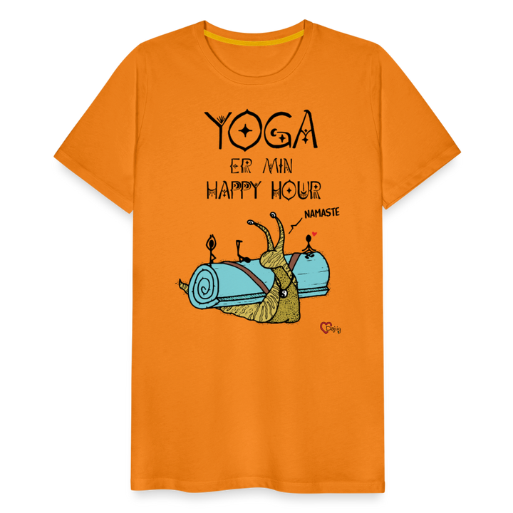 Yoga er min Happy Hour - Eksklusiv Herre T-shirt - orange