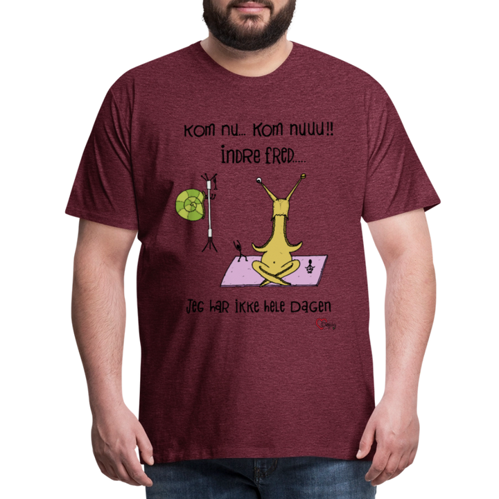 Indre Fred Snegl - Eksklusiv Herre T-shirt - bordeaux meleret