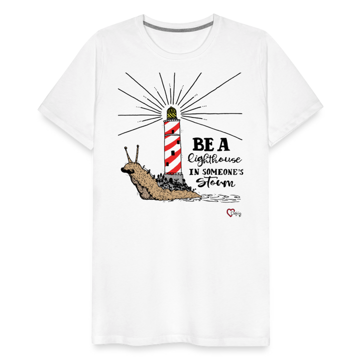 Be a Lighthouse Snegl - Eksklusiv Herre T-shirt - hvid