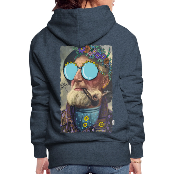 Hippie Hans - Dame Hættetrøje - jeansblå