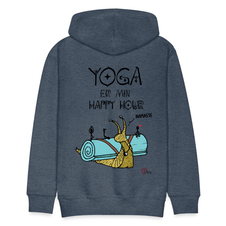 Yoga er min Happy Hour - Herre Hættetrøje - jeansblå