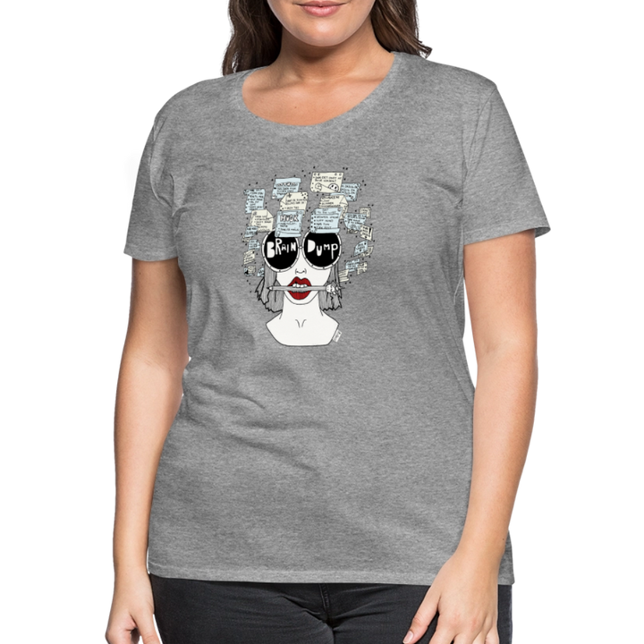 ADHD Brain Dump Dame T-shirt - grå meleret