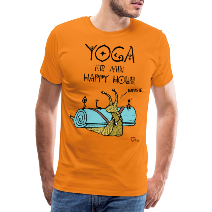 Yoga er min Happy Hour - Eksklusiv Herre T-shirt - orange