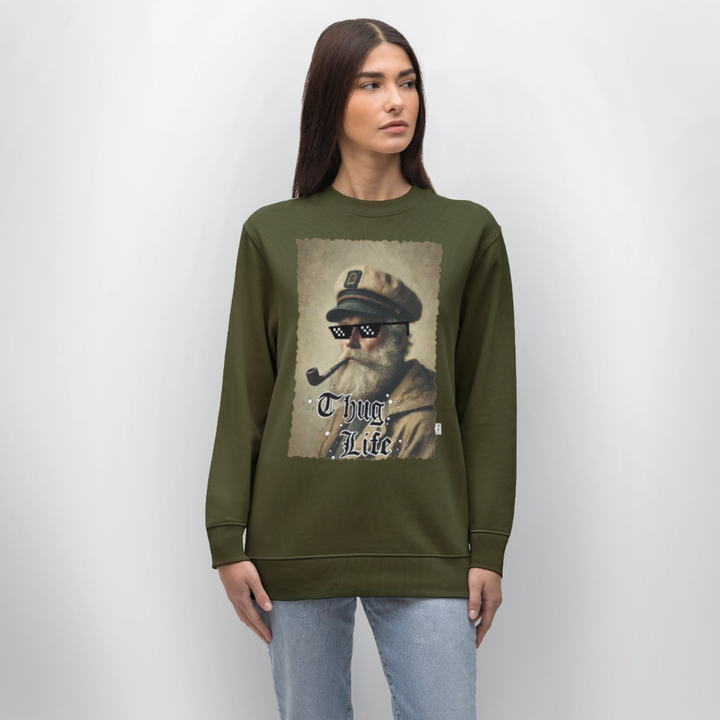 Leif Lurendrejer - Kraftig Unisex Sweatshirt - khaki