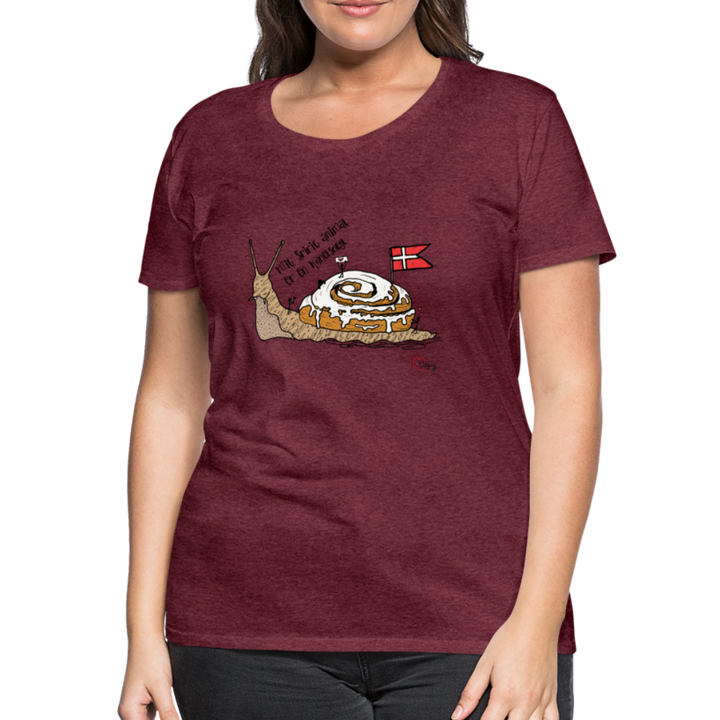 Spirit Animal Kanelsnegl - Eksklusiv Dame T-shirt - bordeaux meleret